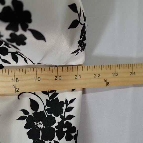 Dressbarn Oriental Jacket Womens Sz 14w Asian Style White w/ Black Floral Lined - Picture 9 of 16